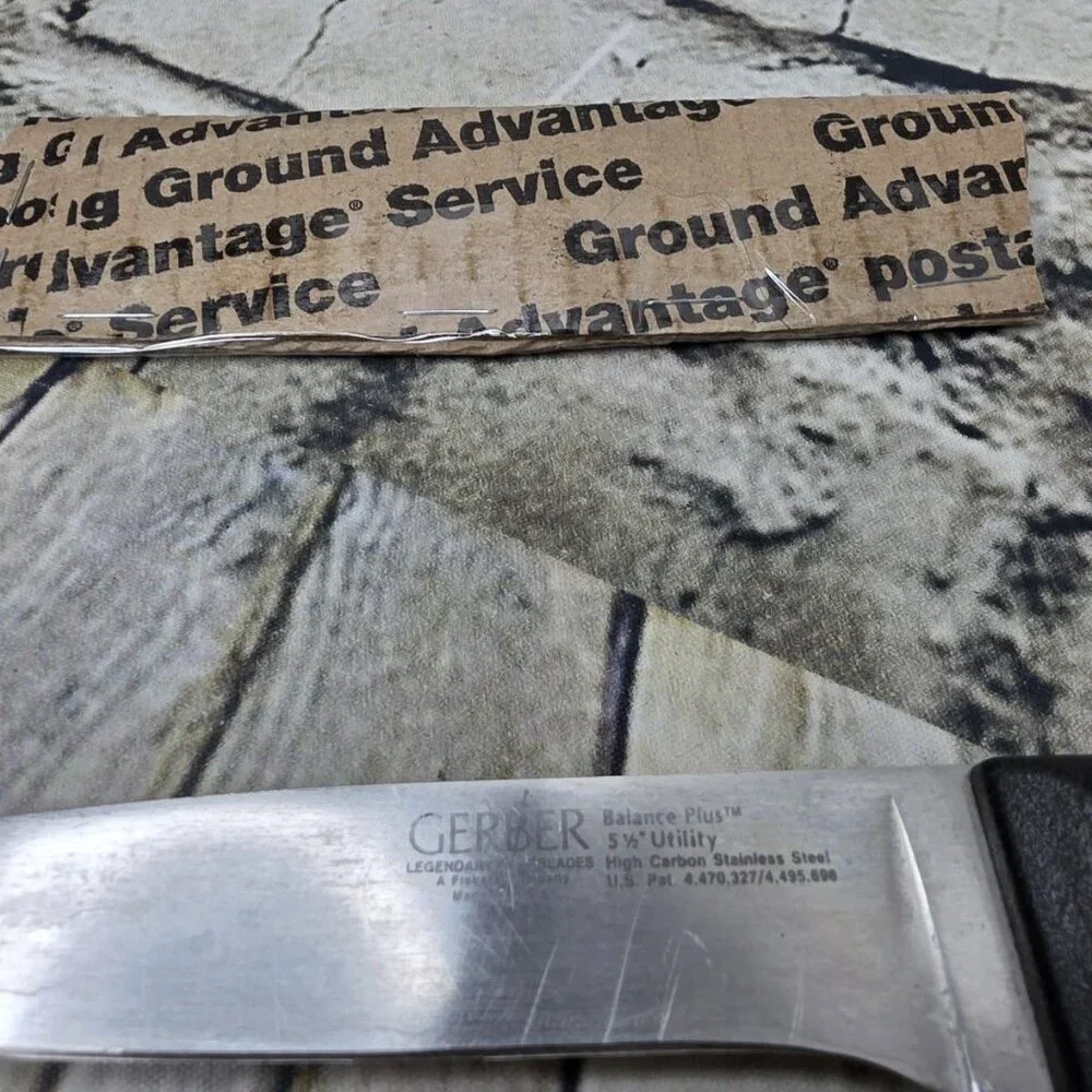 Gerber 5 1/2 Inch Utility Kitchen Knife One Missing Rivet